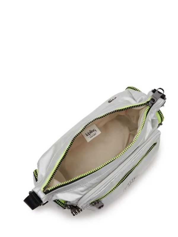 Kipling Gabbie S olkalaukku Hopea/ Lime