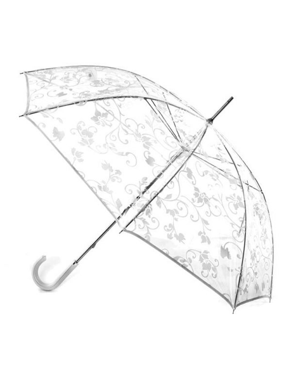 Pitkä Totes sateenvarjo läpinäkyvä kukka